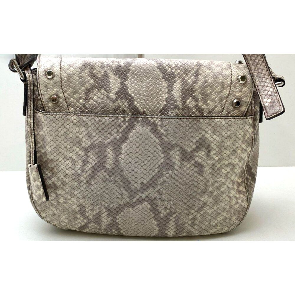 Michael Kors Faux Python Embossed Studded Gray Le… - image 3